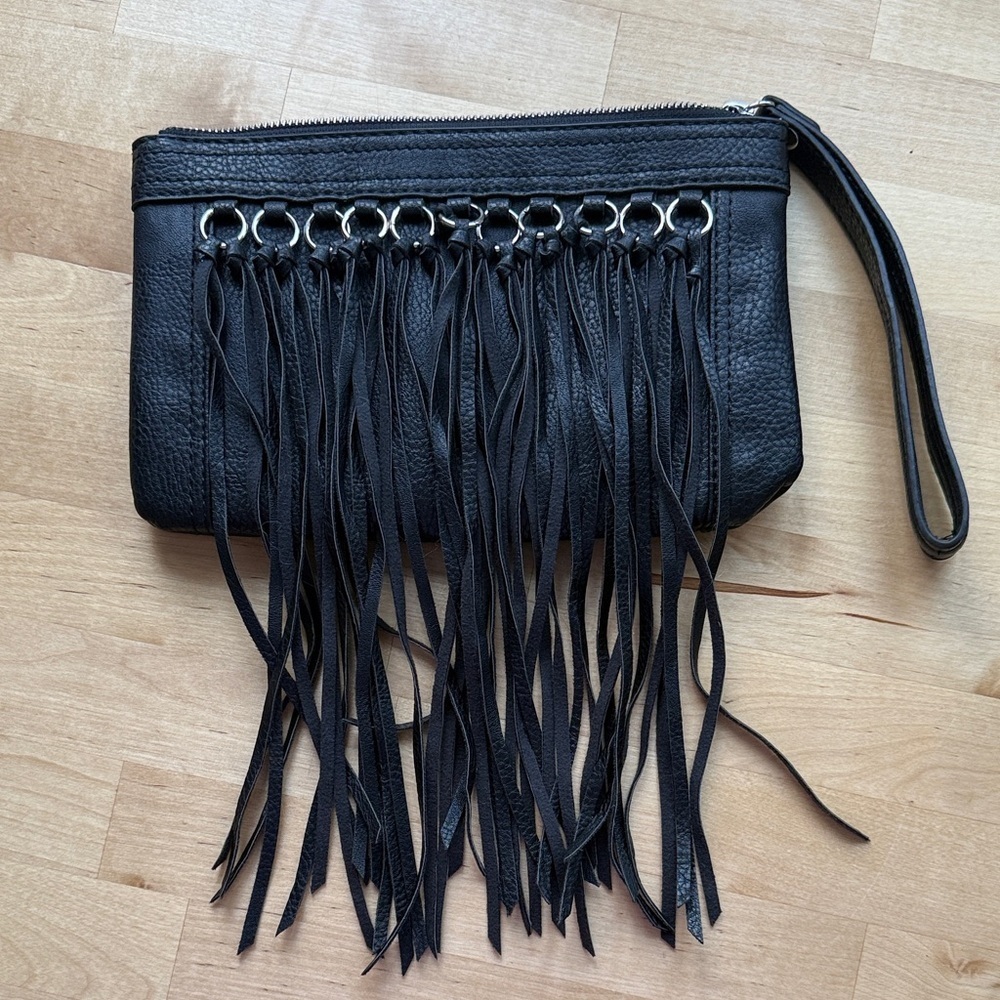 Carlos by Carlos Santana Black Fringe Wristlet